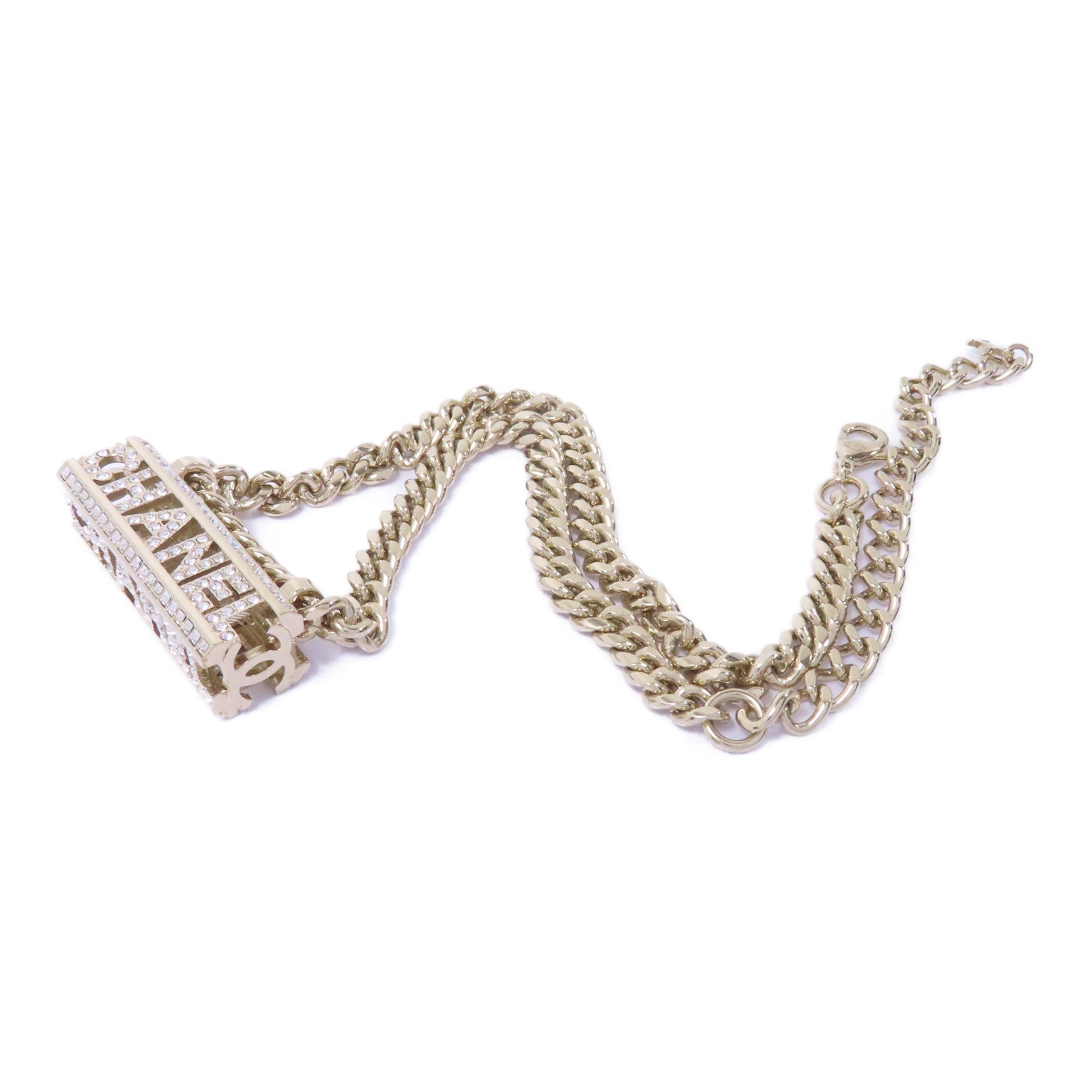 CHANEL 【激減優惠】金屬Necklace項鍊金色/透明