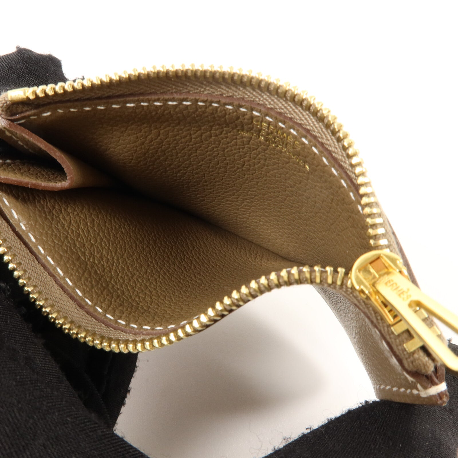 HERMES Evercolor皮革Constance Slim Wallet錢包Etoupe