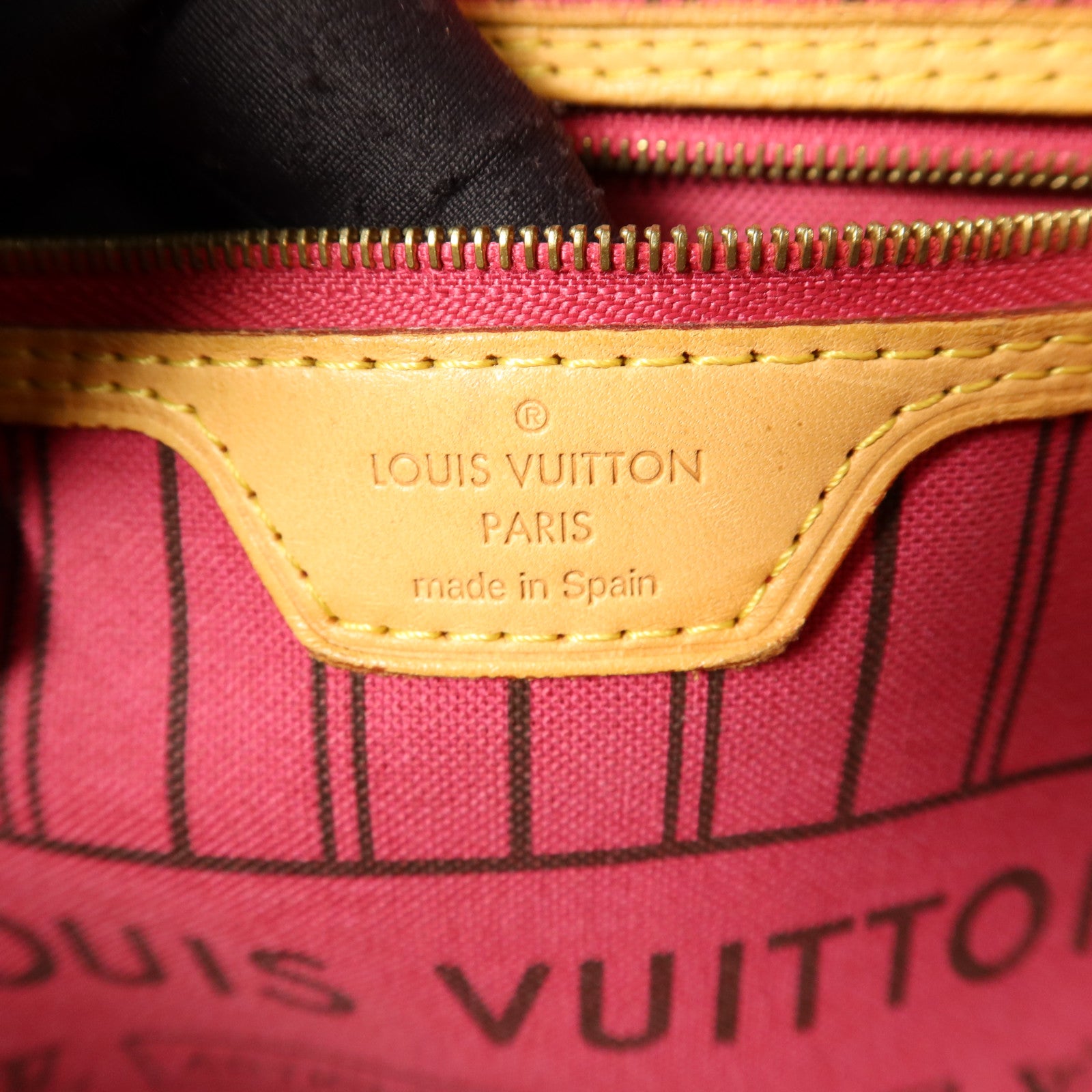 LOUIS VUITTON Monogram Neverfull MM金扣手挽袋