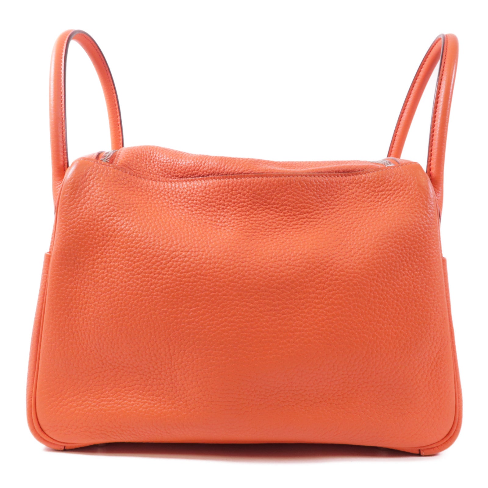 HERMES Clemence皮革Lindy 30銀扣手挽肩背兩用袋Rose Jaipur