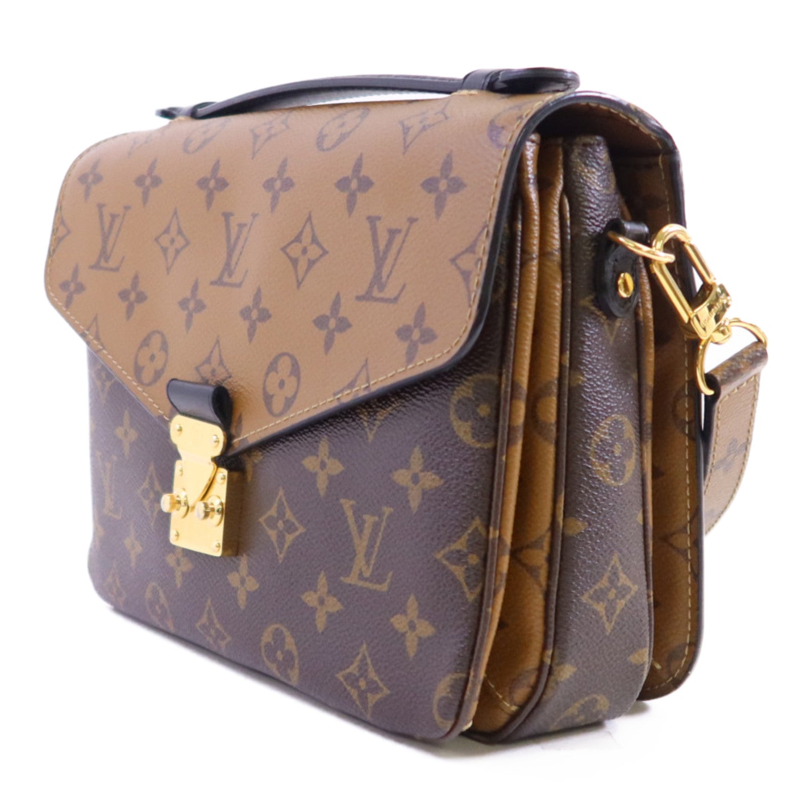 LOUIS VUITTON Monogram Reverse Pochette Metis金扣手挽肩背兩用袋