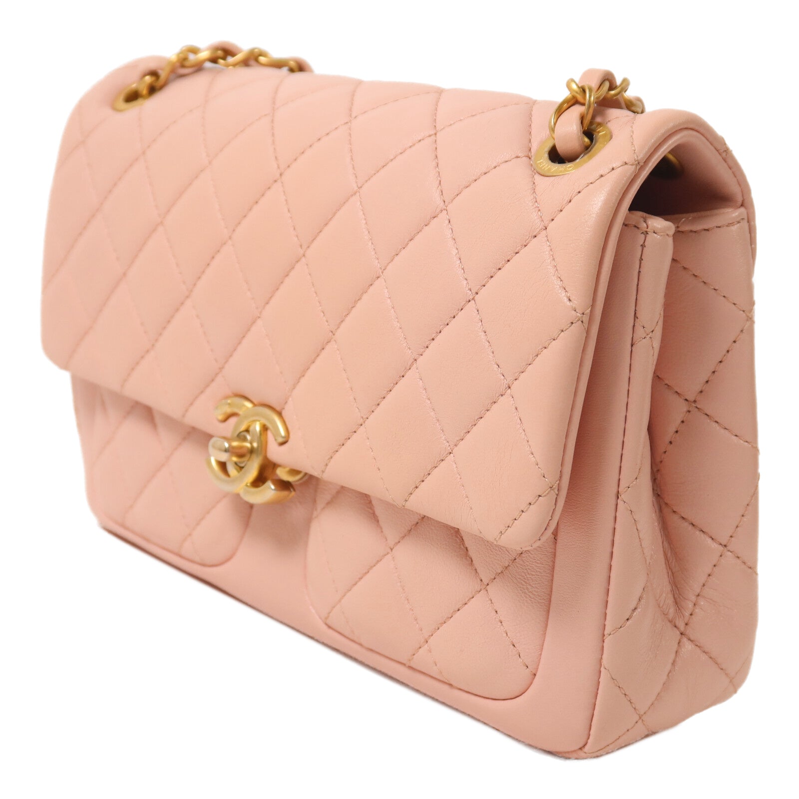 CHANEL 羊皮皮革Chain Flap Bag鏈帶肩背袋