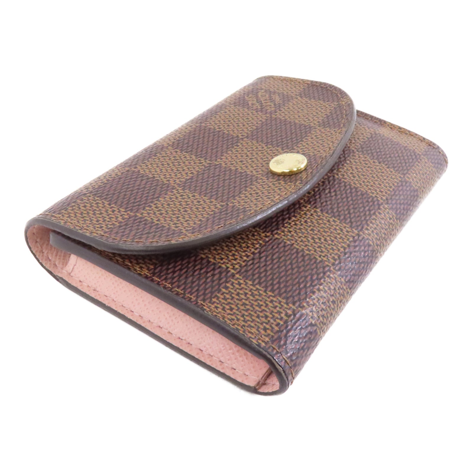LOUIS VUITTON Damier Rosalie Coin Purse金扣零錢包棕色/粉紅色