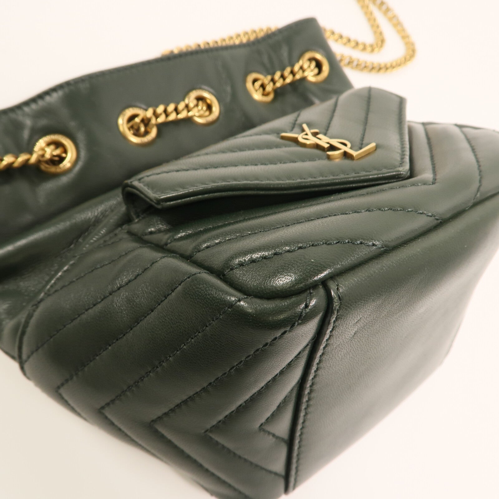 SAINT LAURENT 羊皮皮革Joe Mini Bucket金扣鏈帶肩背袋