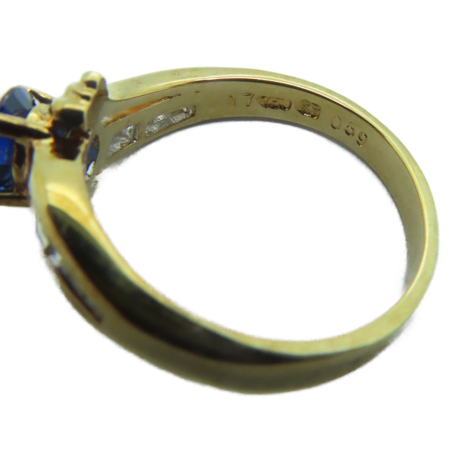 JEWELRY 【激減優惠】18K黃金Ring0.59ct藍寶石戒指US#5.5