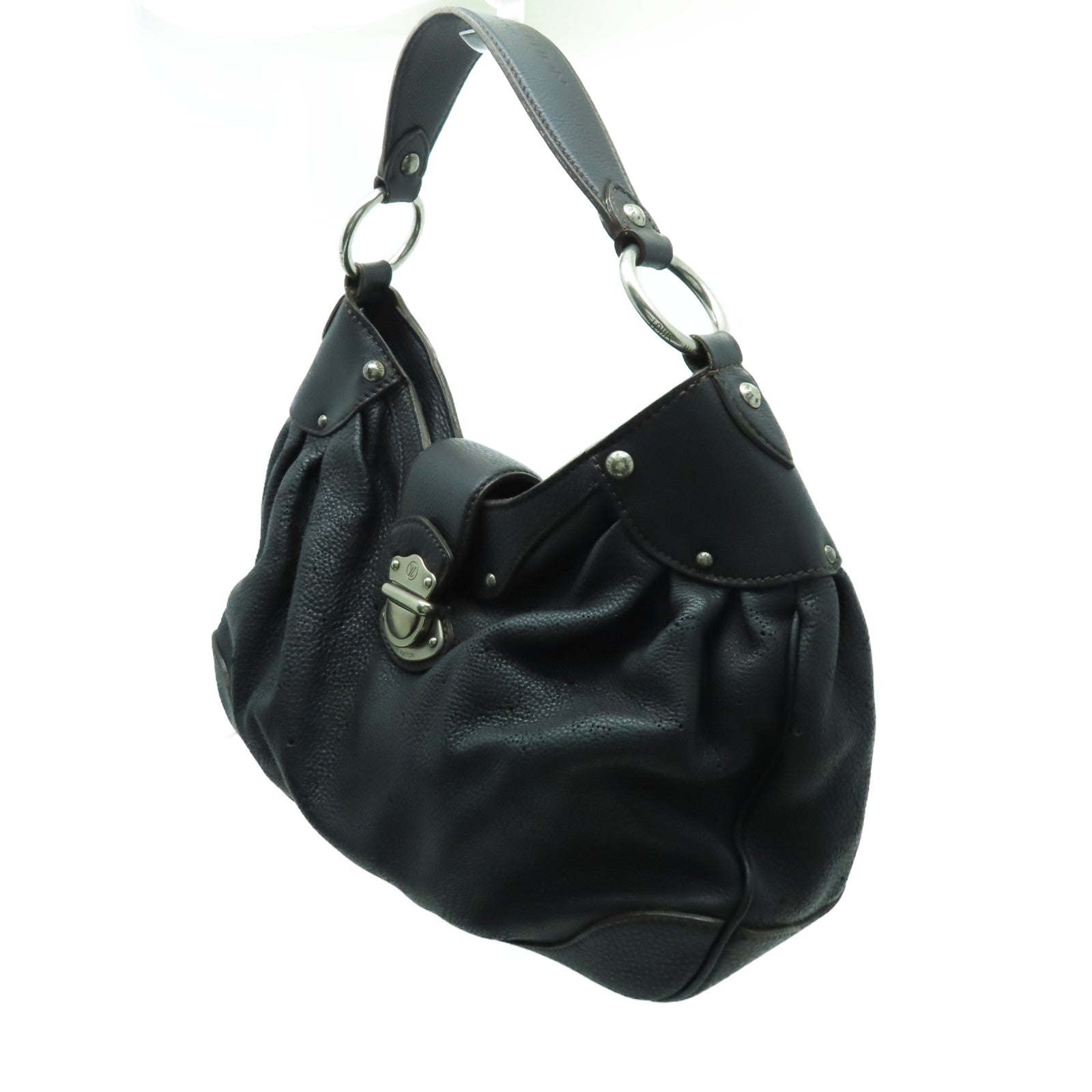 LOUIS VUITTON 【激減優惠】Monogram Mahina Mahina XS銀扣肩背袋黑色