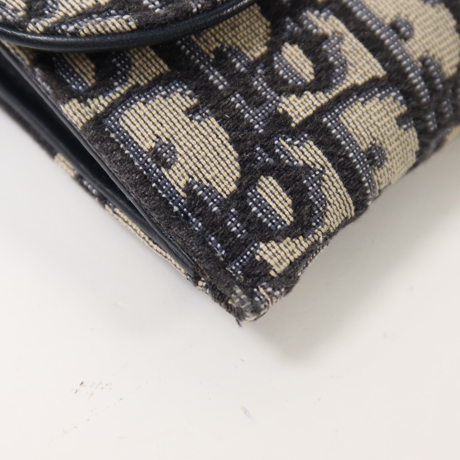 Dior 帆布Small Saddle Pouch With Chain鏈帶肩背袋