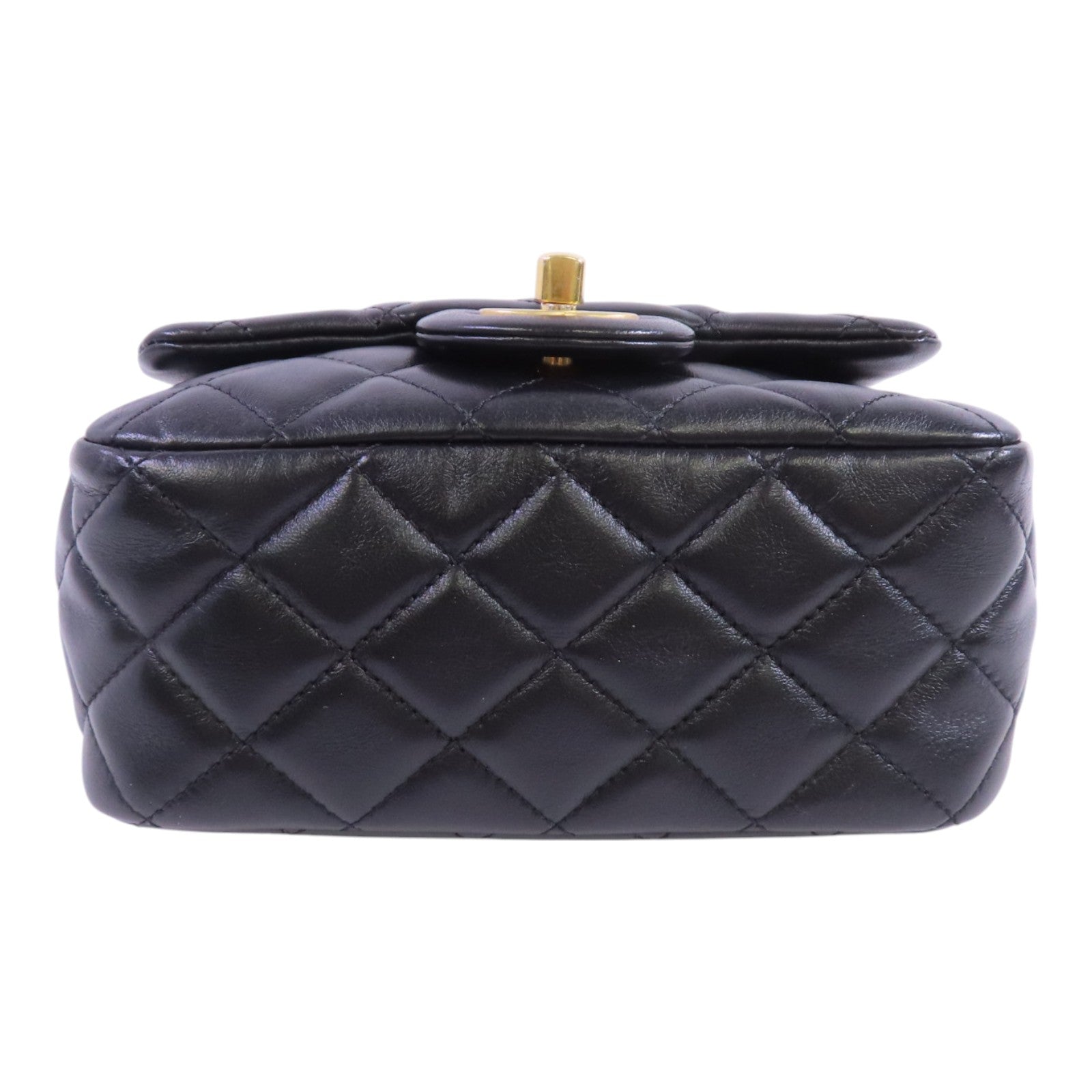 CHANEL 羊皮皮革Chain Shoulder Bag金扣鏈帶肩背大