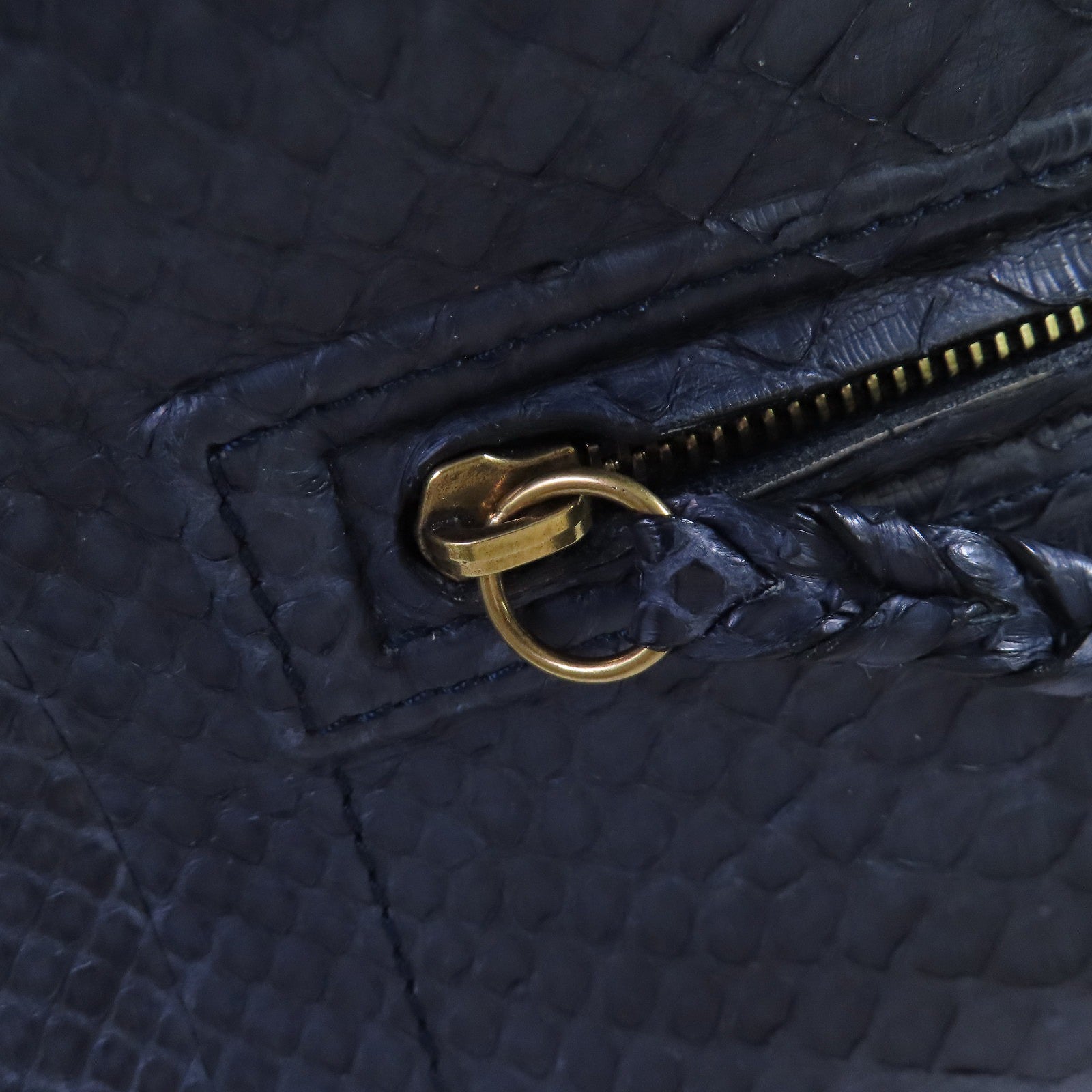 CELINE 蛇皮皮革Luggage Phantom Hand Bag金扣手挽袋