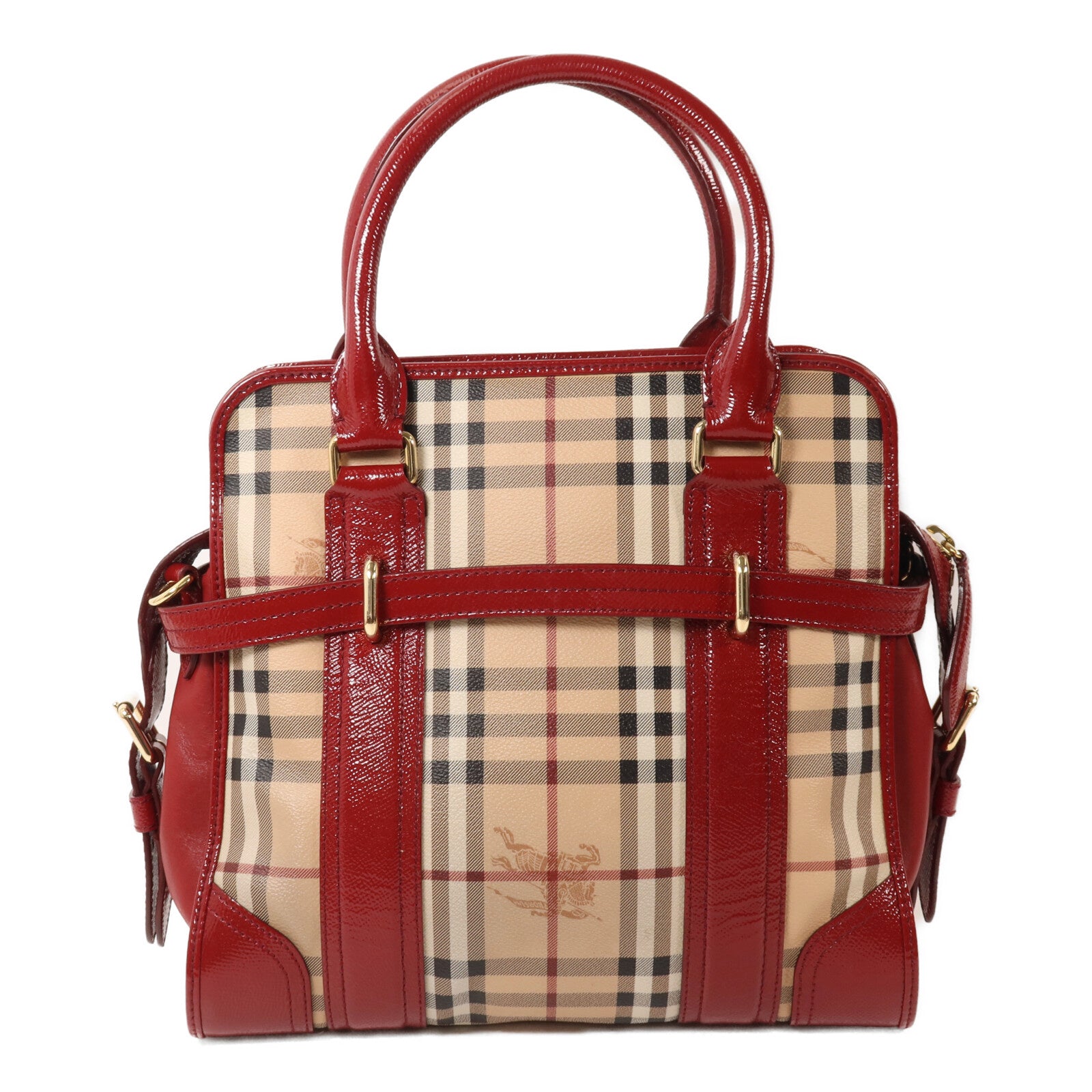 BURBERRY 【激減優惠】塗層帆布/漆皮皮革Minford Bag手挽肩背兩用袋