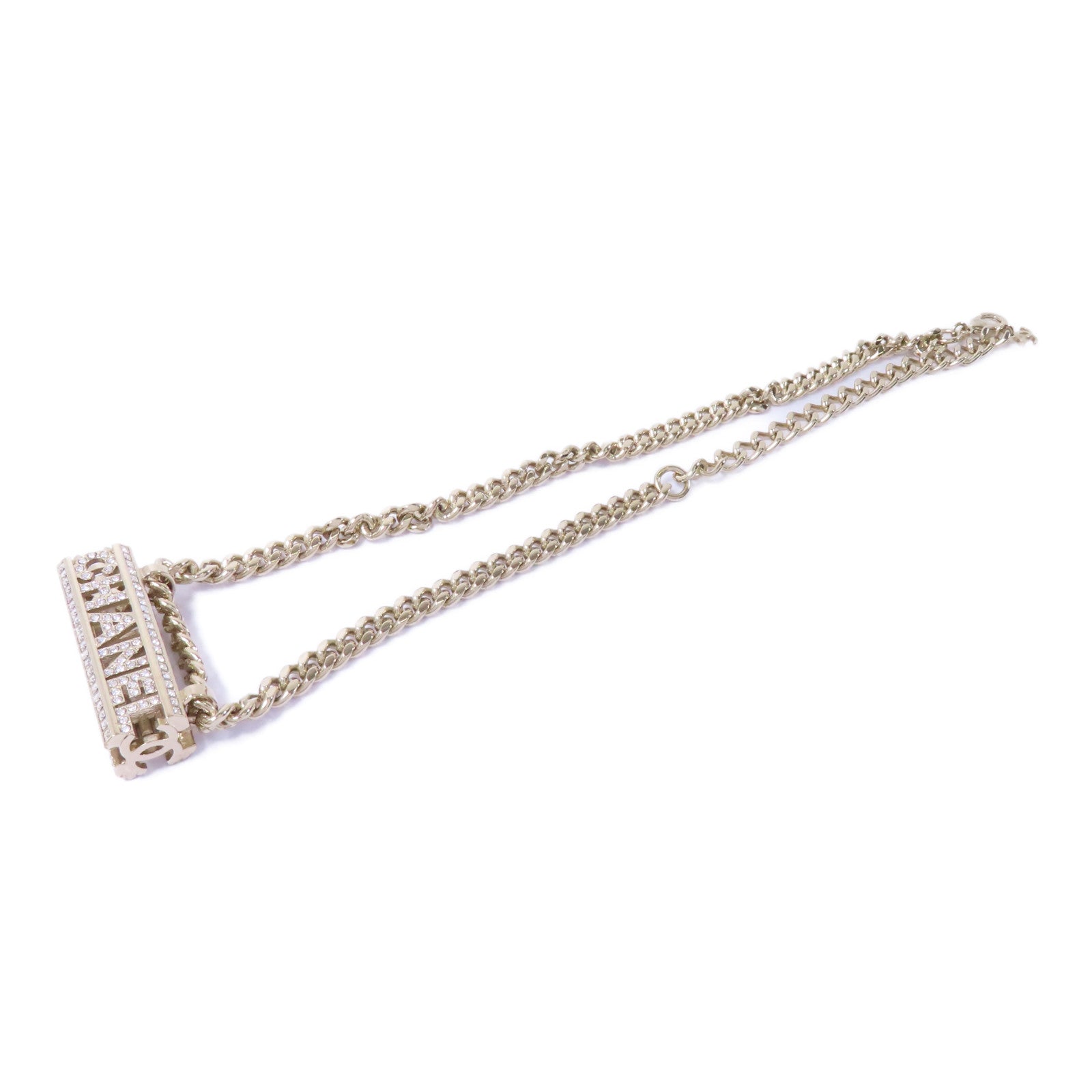 CHANEL 【激減優惠】金屬Necklace項鍊金色/透明