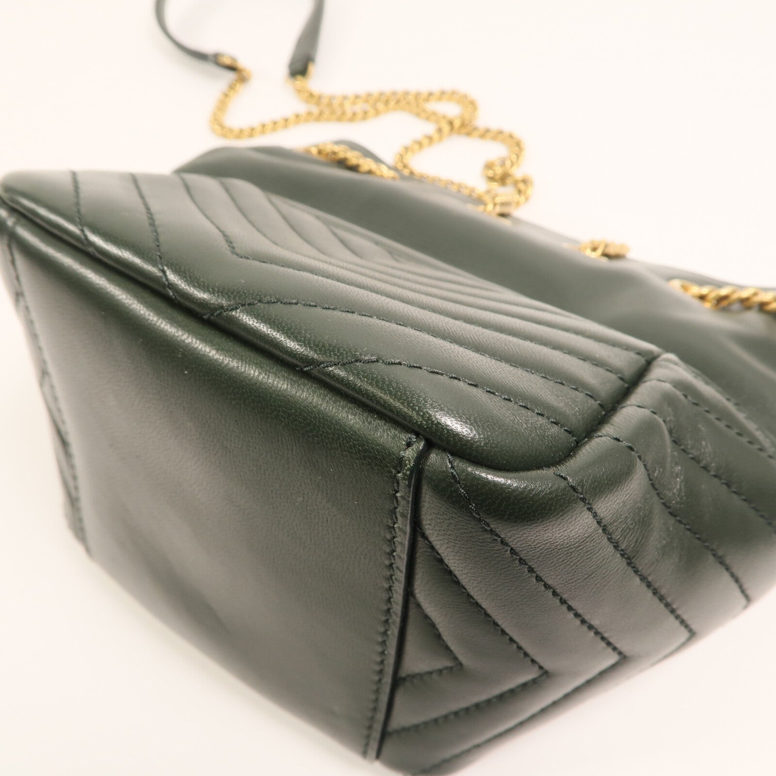 SAINT LAURENT 羊皮皮革Joe Mini Bucket金扣鏈帶肩背袋