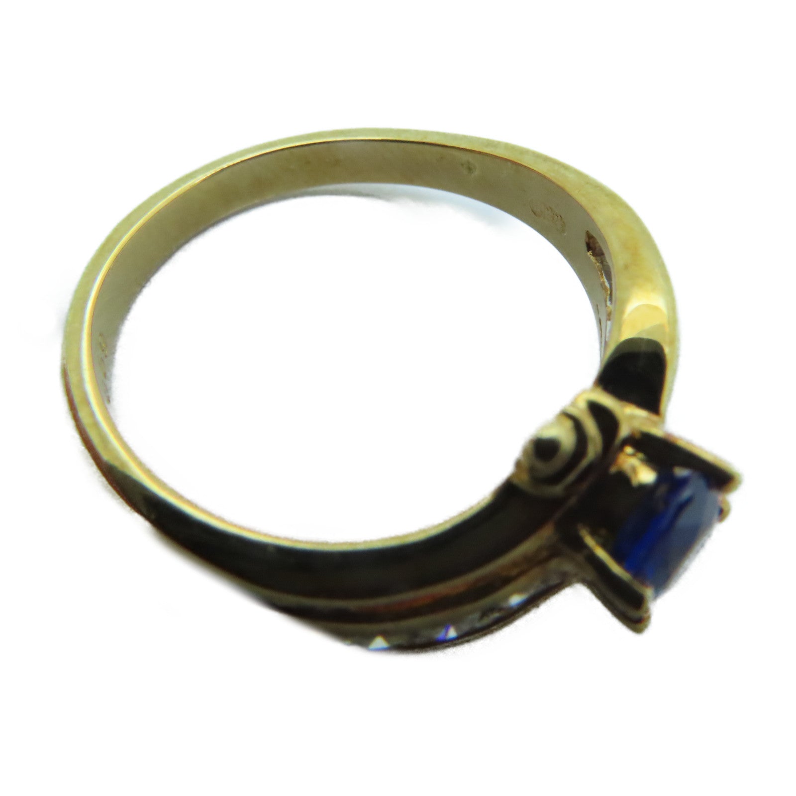 JEWELRY 【激減優惠】18K黃金Ring0.59ct藍寶石戒指US#5.5