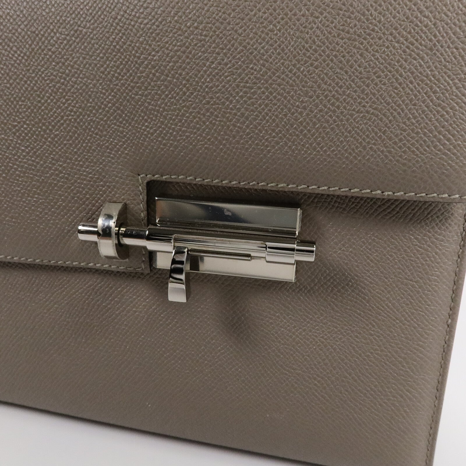 HERMES Epsom皮革Verrou 23肩背袋Gris Asphalte