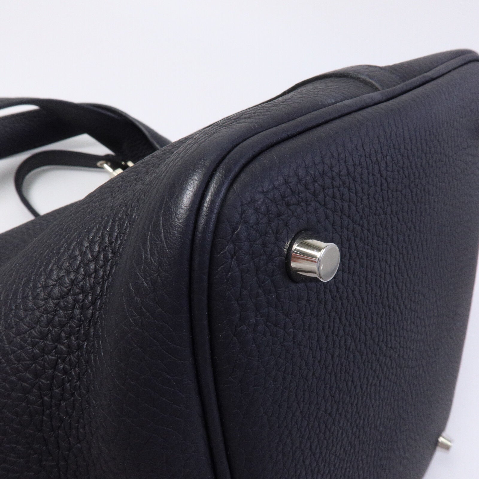 HERMES Clemence皮革Picotin MM手挽袋Blue Nuit