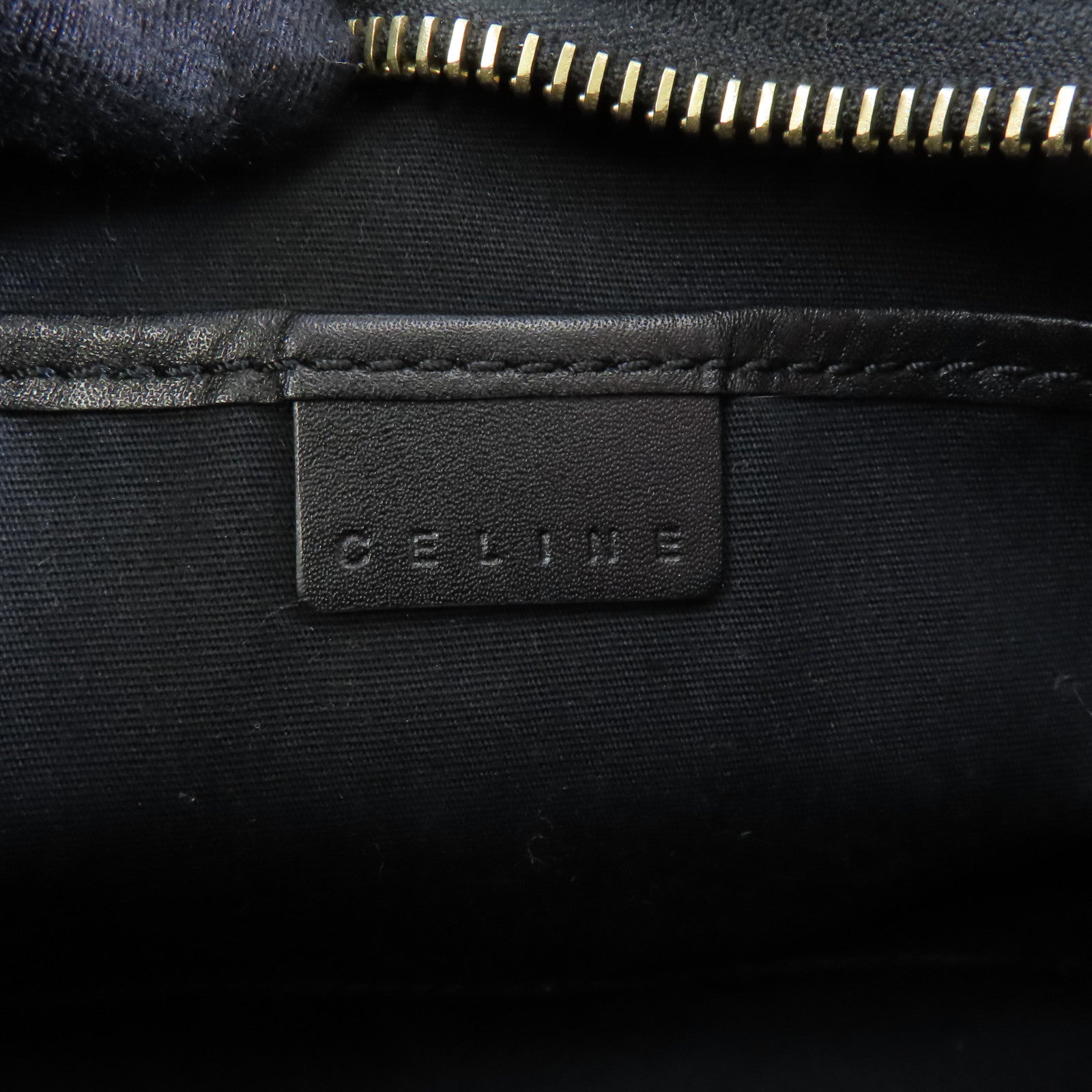 CELINE 皮革Vintage Leather Mini Bag金扣肩背袋黑色
