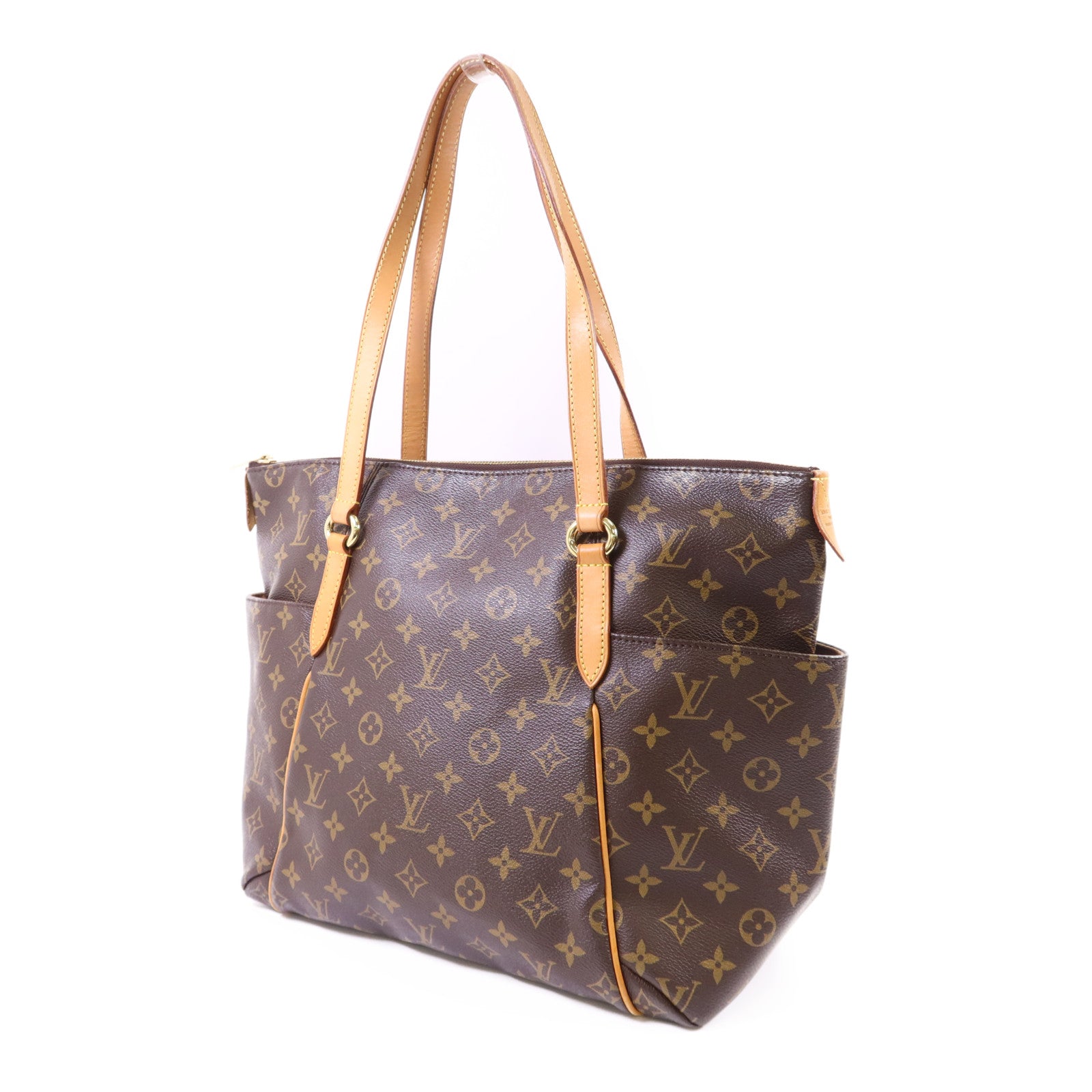 LOUIS VUITTON Monogram Totally MM金扣肩背袋棕色