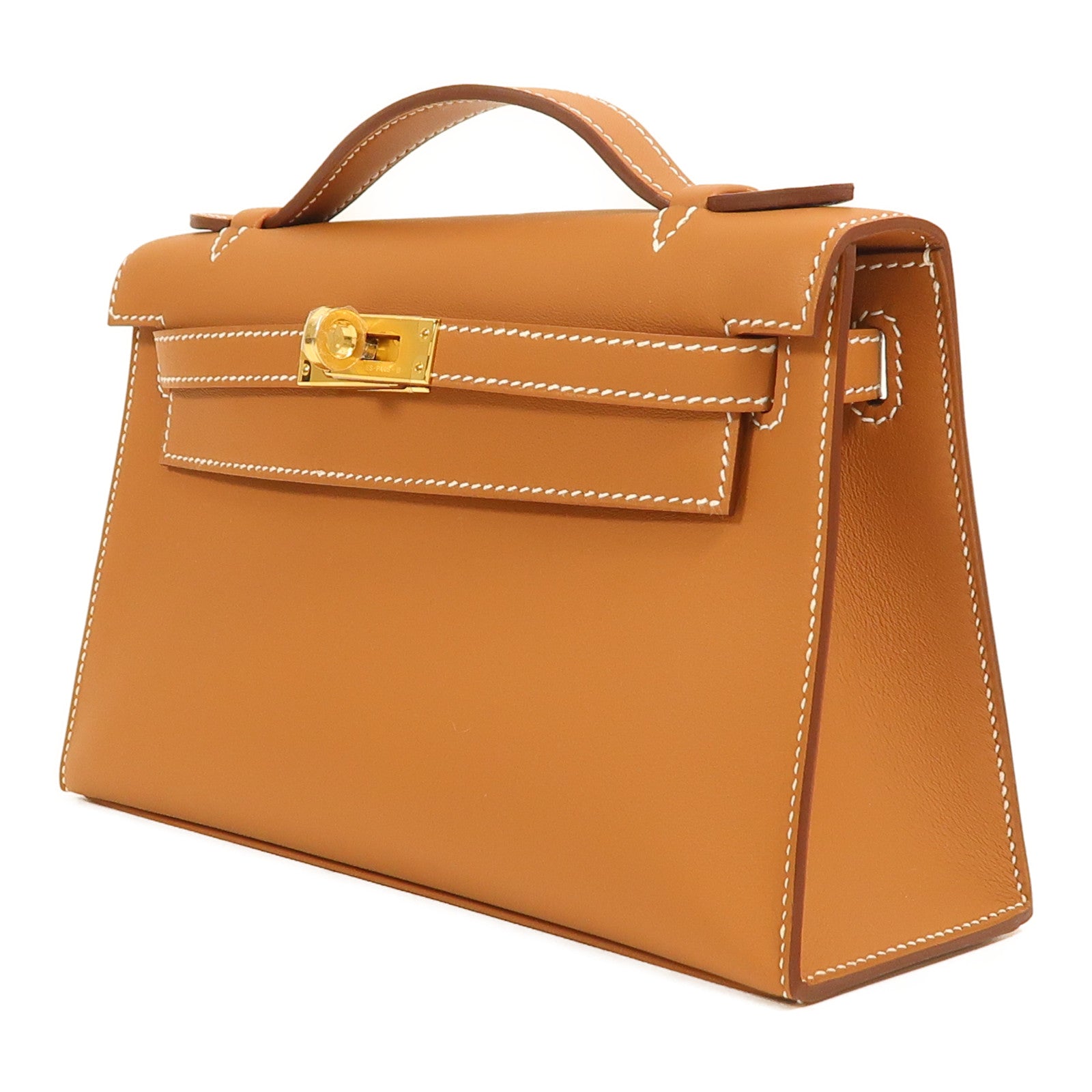 HERMES Swift皮革Kelly Pochette金扣手挽袋