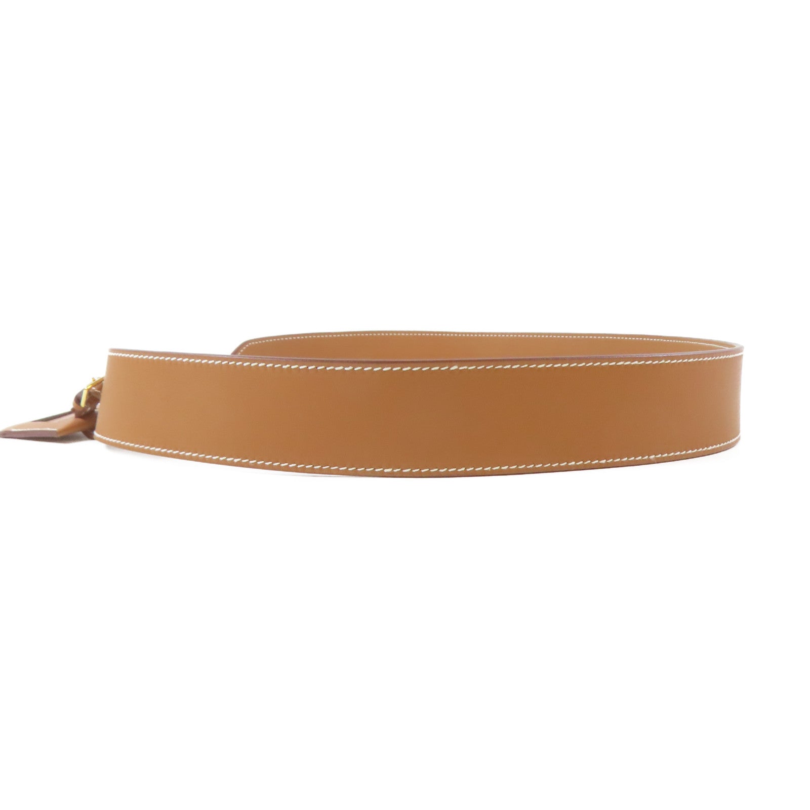 HERMES 【激減優惠】Swift皮革Etiquette Shoulder Strap金扣肩背帶啡色