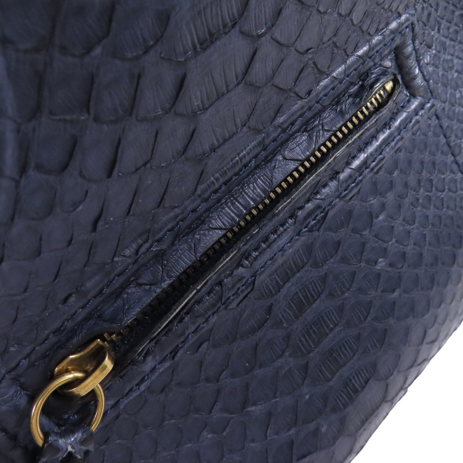 CELINE 蛇皮皮革Luggage Phantom Hand Bag金扣手挽袋