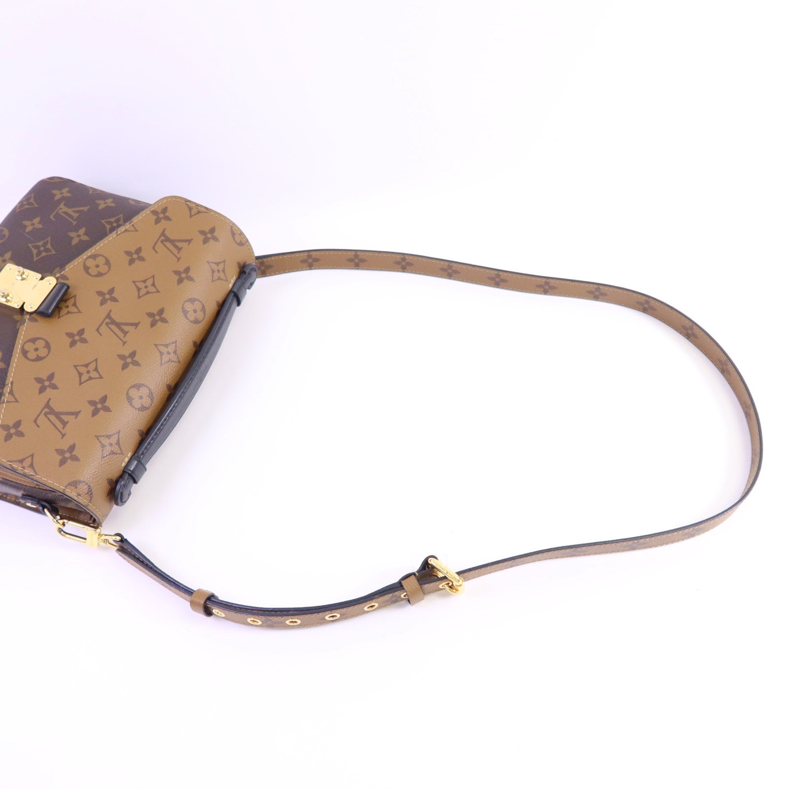 LOUIS VUITTON Monogram Reverse Pochette Metis金扣手挽肩背兩用袋