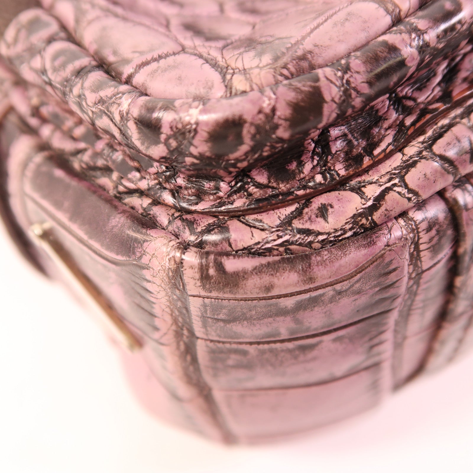 PRADA 鱷魚皮革Cocco Pocket D1銀扣肩背袋