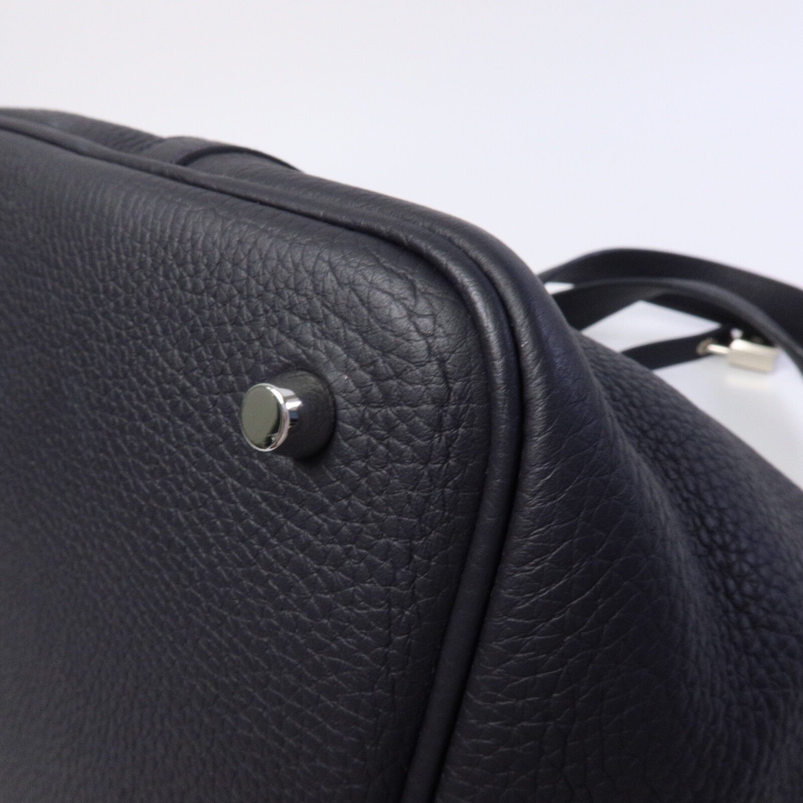 HERMES Clemence皮革Picotin MM手挽袋Blue Nuit