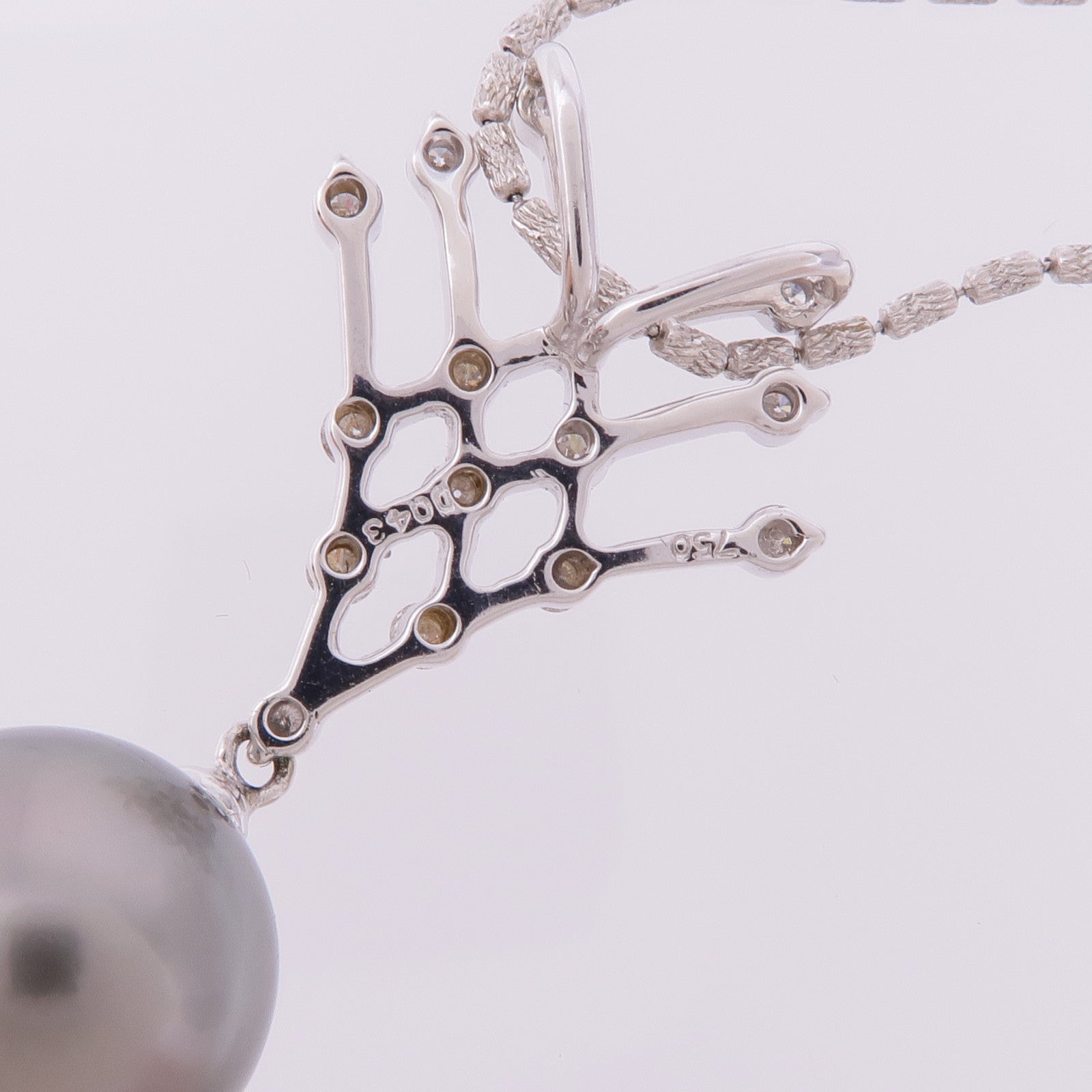 JEWELRY 【激減優惠】18K白金Tahitian Pearl Diamond Necklace珍珠/鑽石項鍊