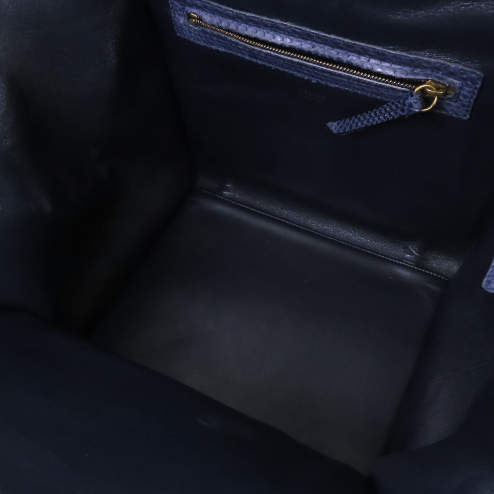 CELINE 蛇皮皮革Luggage Phantom Hand Bag金扣手挽袋