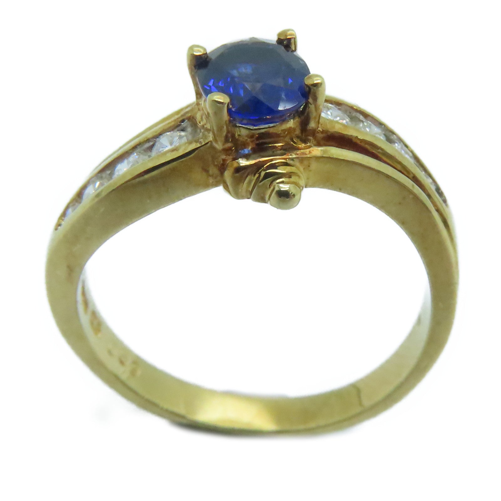 JEWELRY 【激減優惠】18K黃金Ring0.59ct藍寶石戒指US#5.5