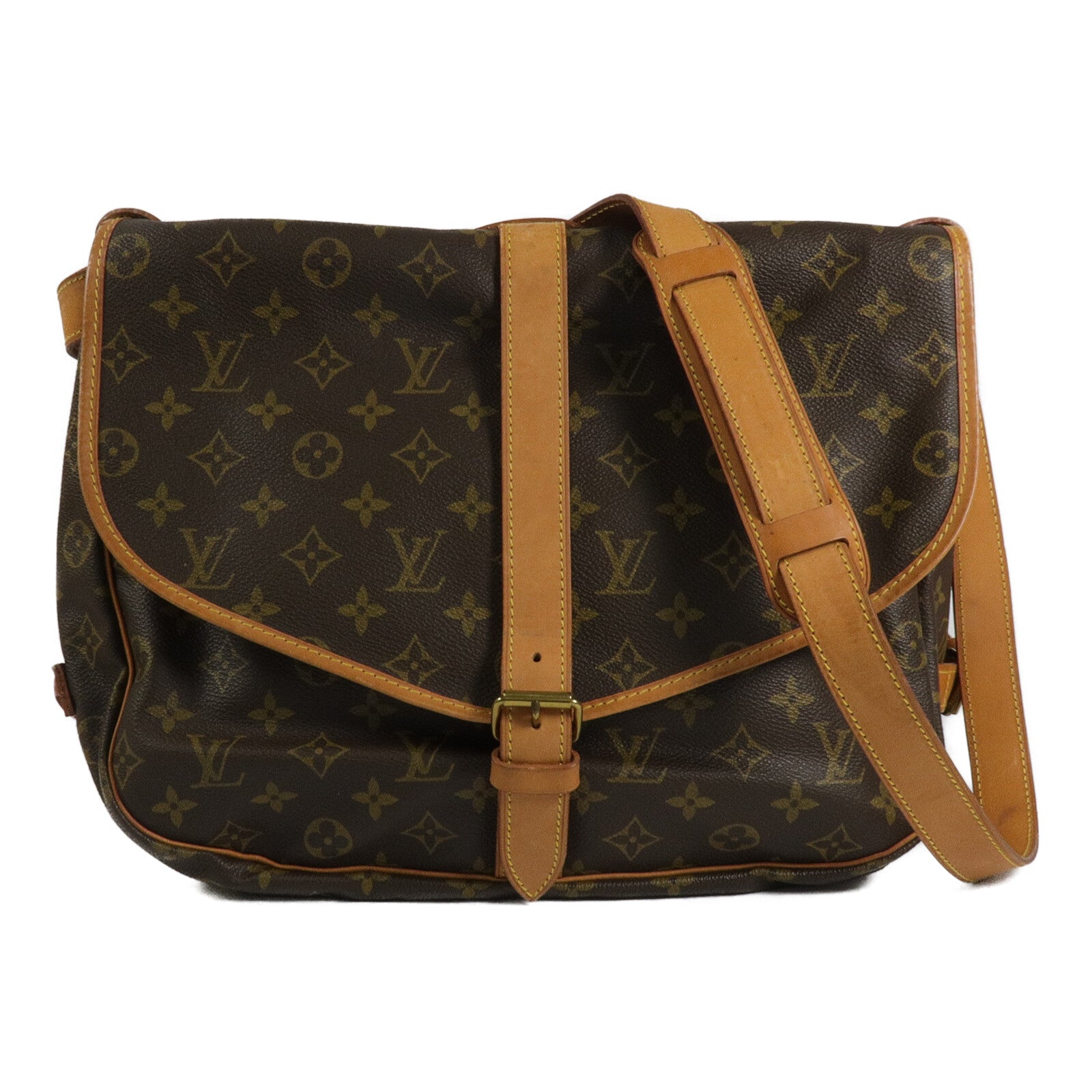 LOUIS VUITTON Monogram Saumur 35金扣肩背袋