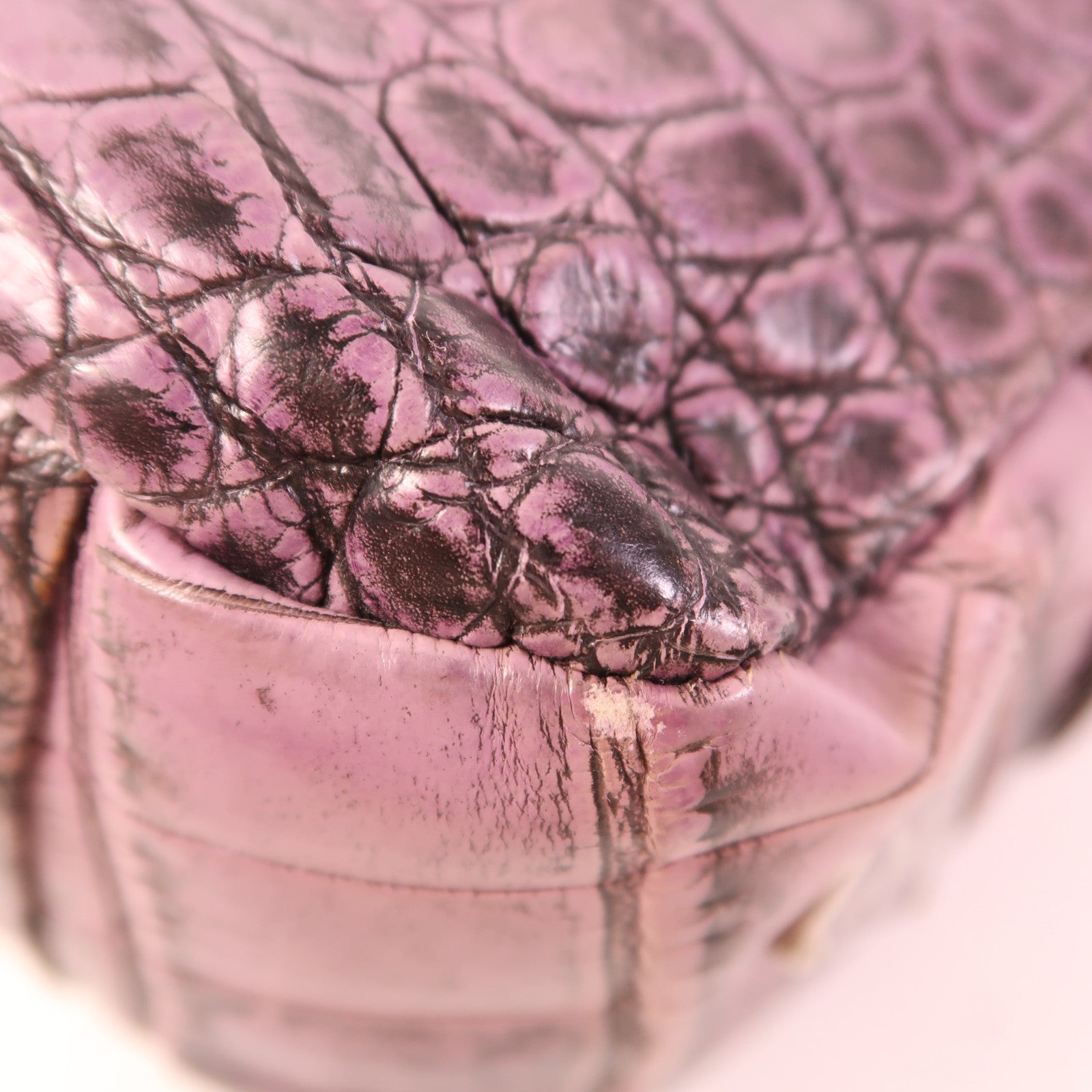 PRADA 鱷魚皮革Cocco Pocket D1銀扣肩背袋