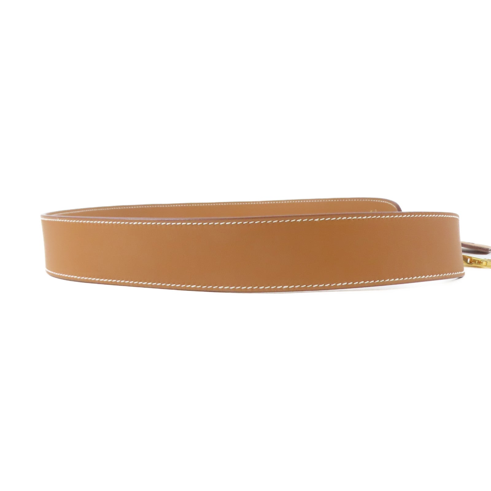 HERMES 【激減優惠】Swift皮革Etiquette Shoulder Strap金扣肩背帶啡色