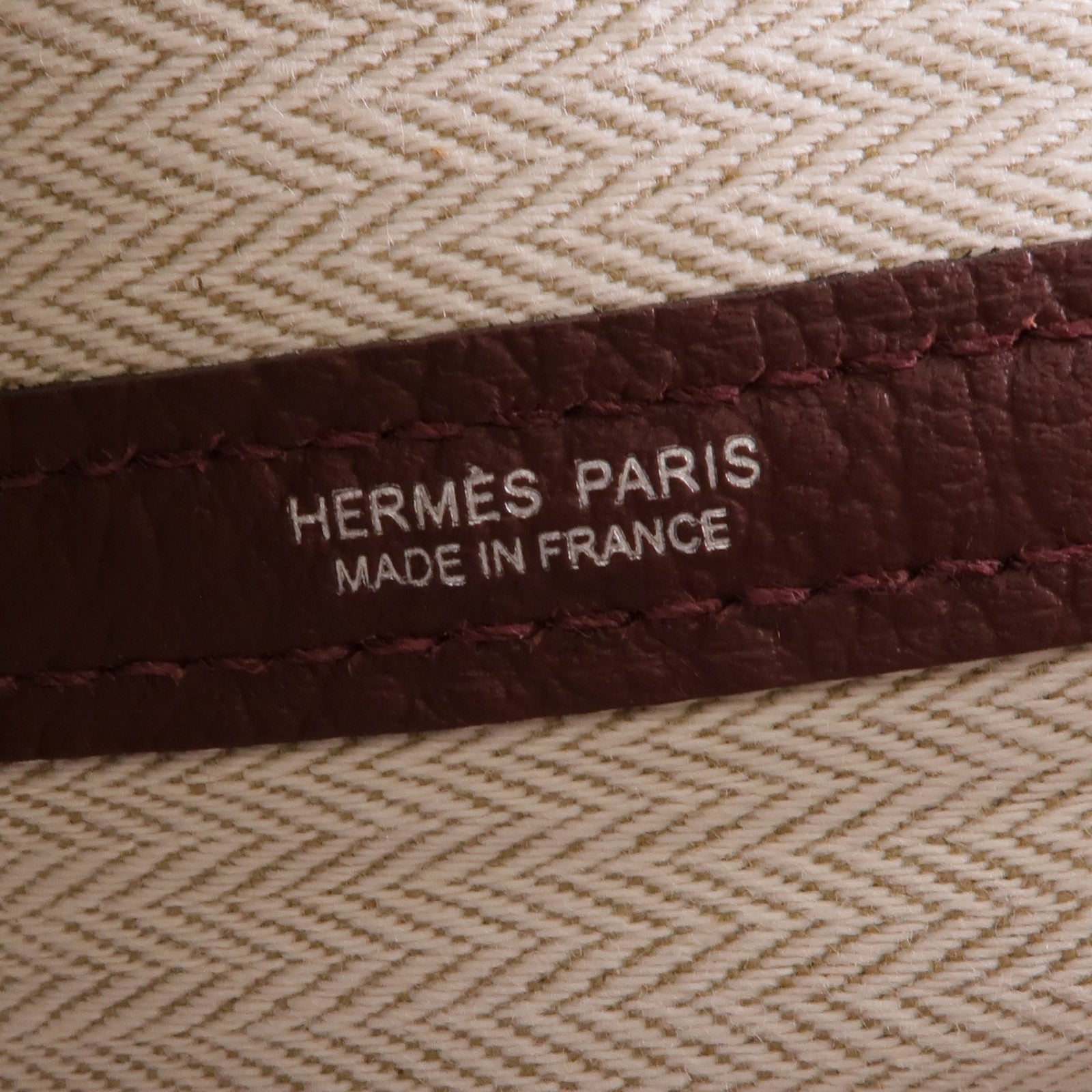 HERMES Negonda皮革Garden Party PM銀扣手挽袋Bordeaux