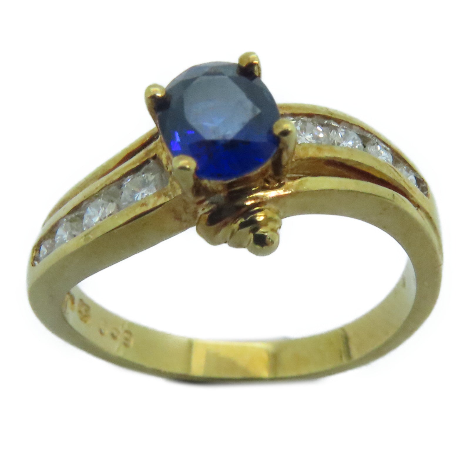 JEWELRY 【激減優惠】18K黃金Ring0.59ct藍寶石戒指US#5.5