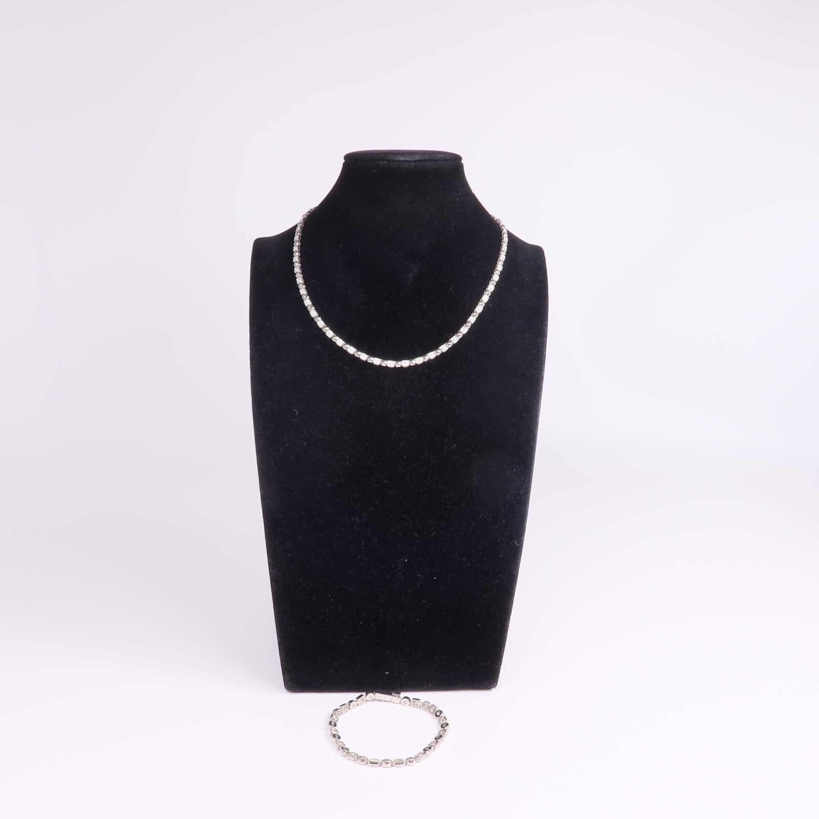 JEWELRY 18K白金Diamond Necklace & Bracelet Set鑽石項鍊/手鏈