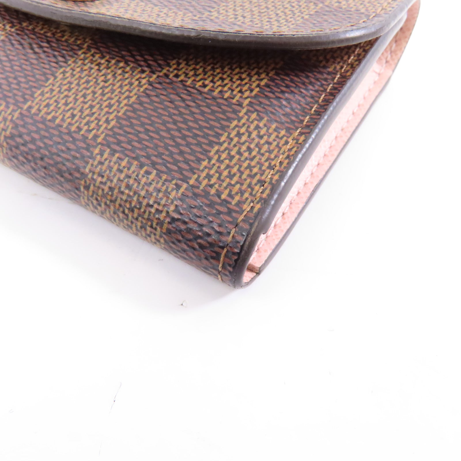 LOUIS VUITTON Damier Rosalie Coin Purse金扣零錢包棕色/粉紅色