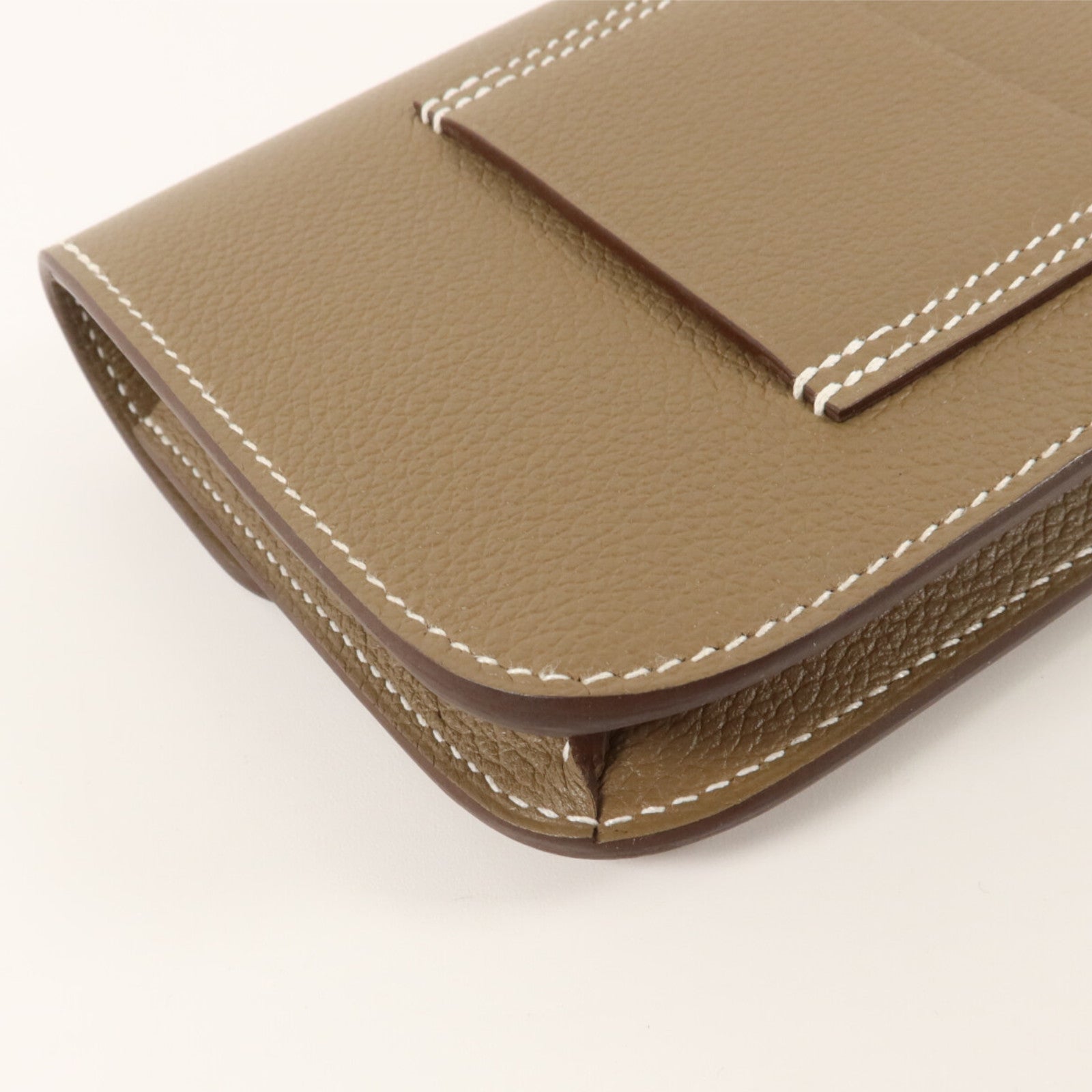 HERMES Evercolor皮革Constance Slim Wallet錢包Etoupe