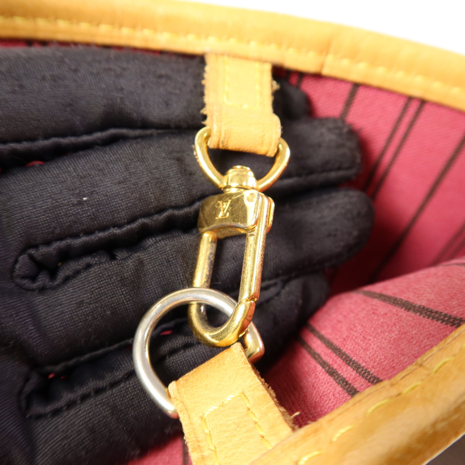 LOUIS VUITTON Monogram Neverfull MM金扣手挽袋