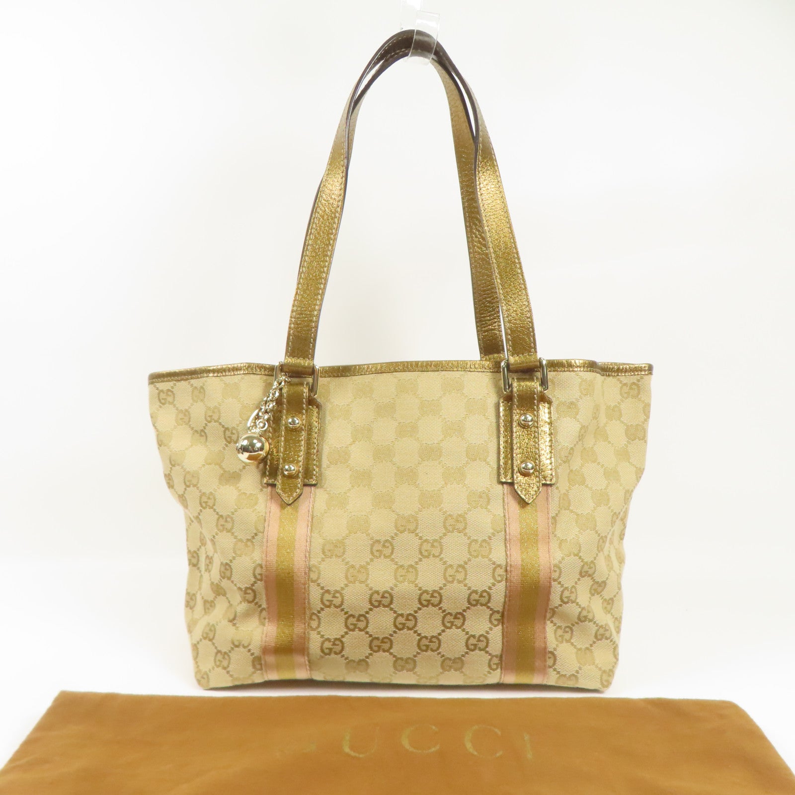 GUCCI GG Shoulder Bag Canvas Brown