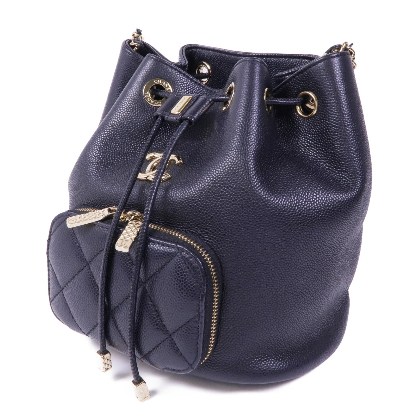 CHANEL 牛皮皮革Chain Shoulder Bag金扣鏈帶肩背袋