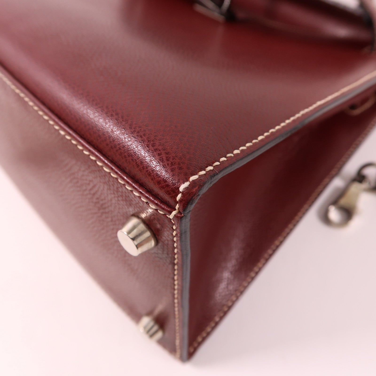 HERMES Epsom皮革Kelly 28銀扣手挽肩背兩用袋Vermillon