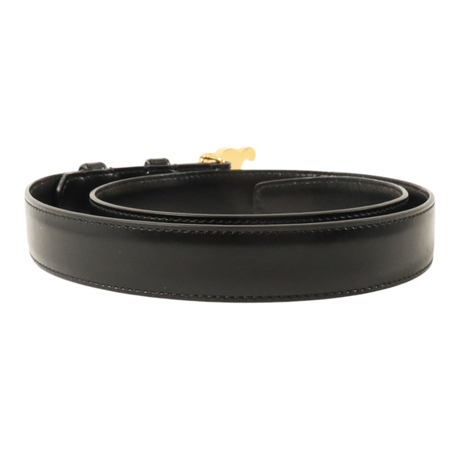 CELINE 牛皮皮革Triomphe Belt 70cm金扣皮帶