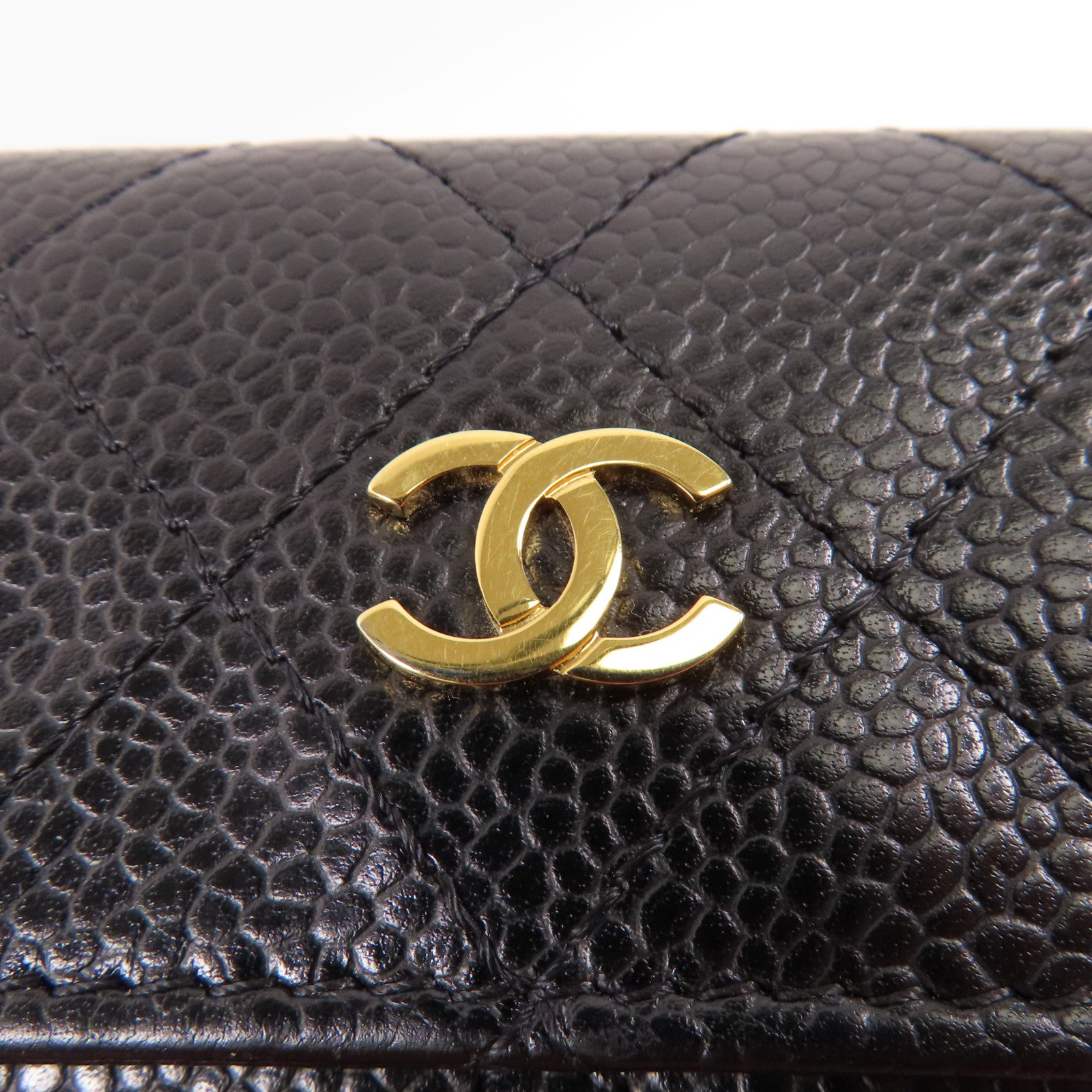 CHANEL 牛皮皮革Card Case金扣卡套