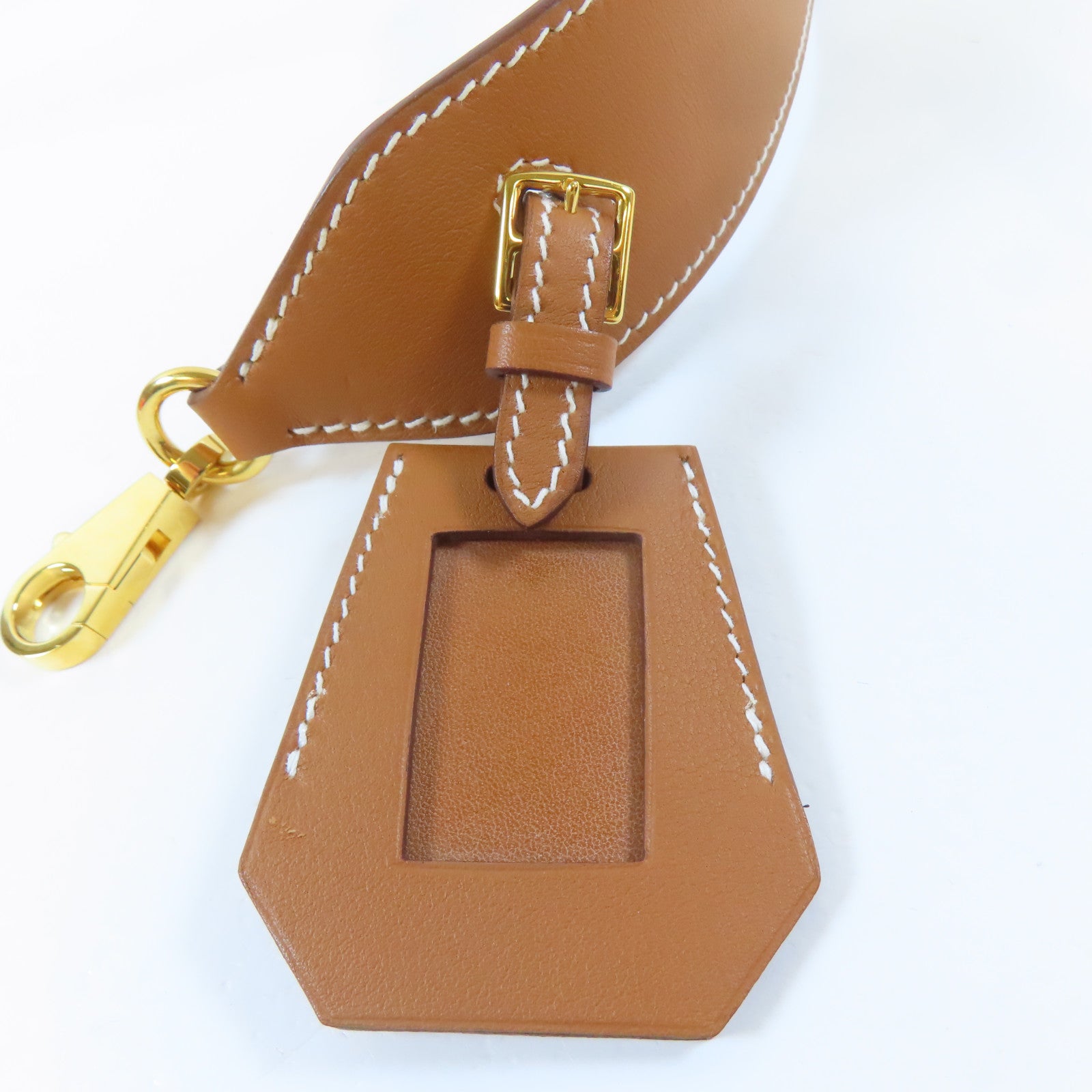 HERMES 【激減優惠】Swift皮革Etiquette Shoulder Strap金扣肩背帶啡色