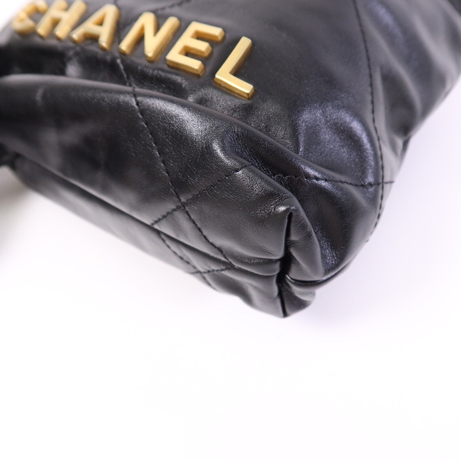 CHANEL 牛皮皮革C22 Mini金扣鏈帶肩背袋