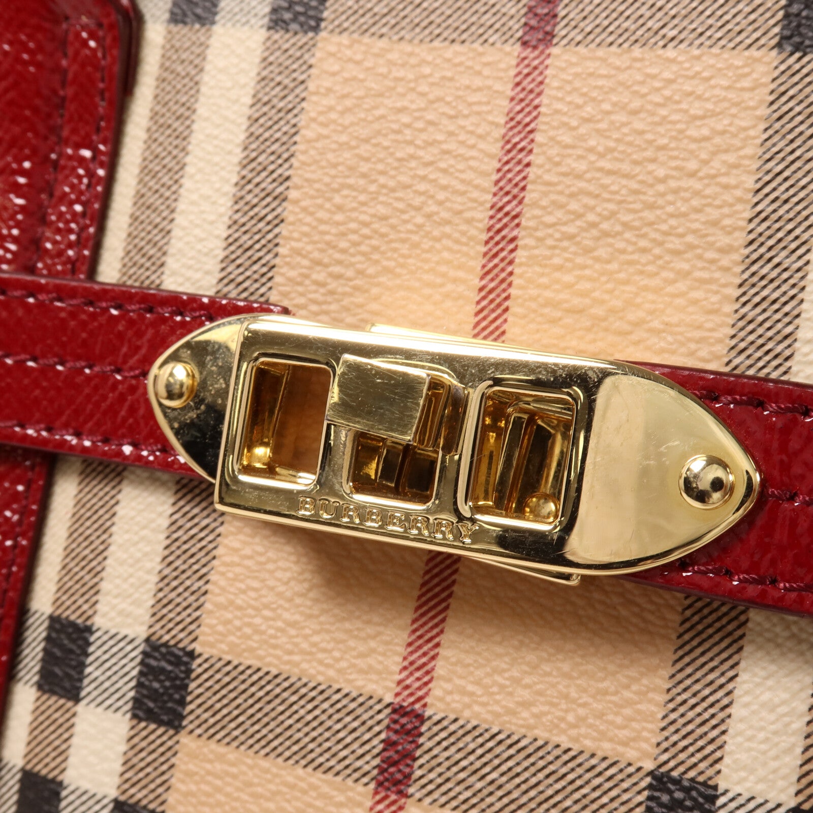 BURBERRY 【激減優惠】塗層帆布/漆皮皮革Minford Bag手挽肩背兩用袋