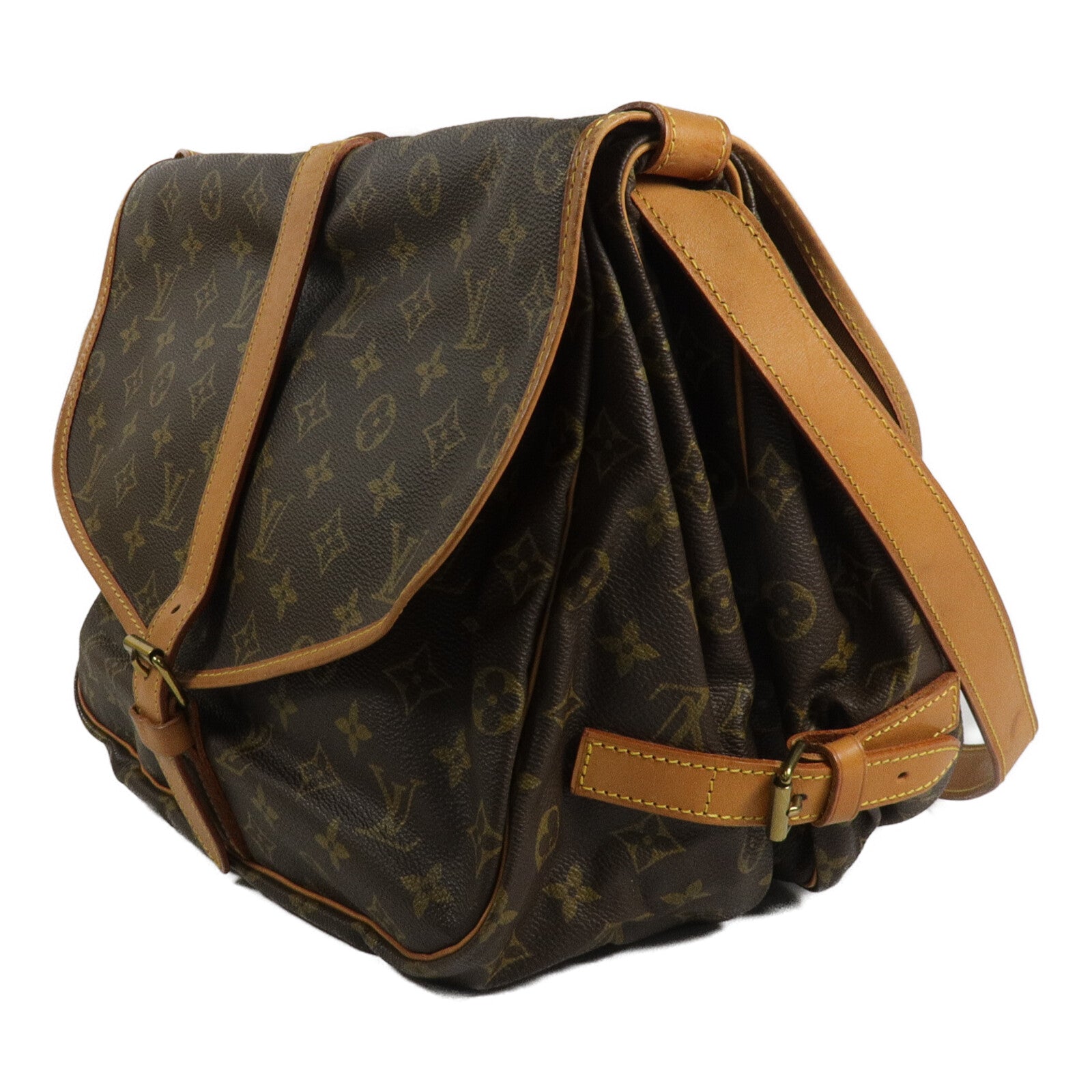 LOUIS VUITTON Monogram Saumur 35金扣肩背袋