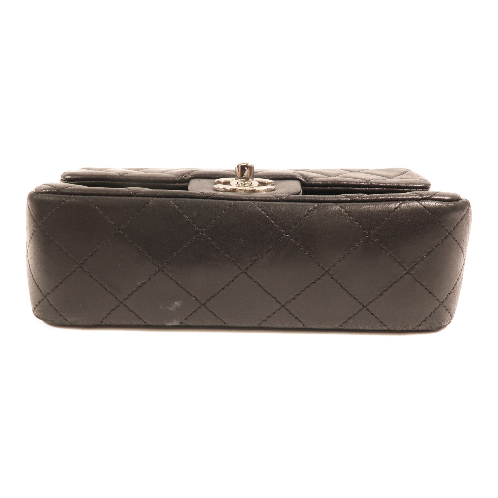 CHANEL 羊皮皮革Mini Classic 20銀扣鏈帶肩背袋