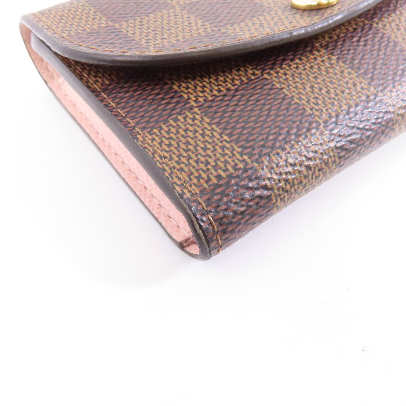 LOUIS VUITTON Damier Rosalie Coin Purse金扣零錢包棕色/粉紅色